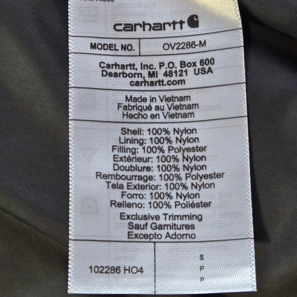Carhartt Rain Defender Insulated Vest Mens Small Blue Relaxed Fit OV2286-M - Picture 6 of 9